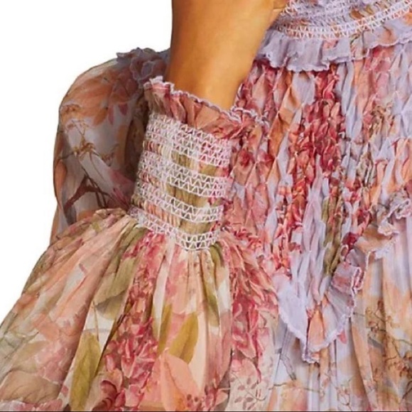 Zimmermann pink combination floral print blouse size 6. - Picture 2 of 5